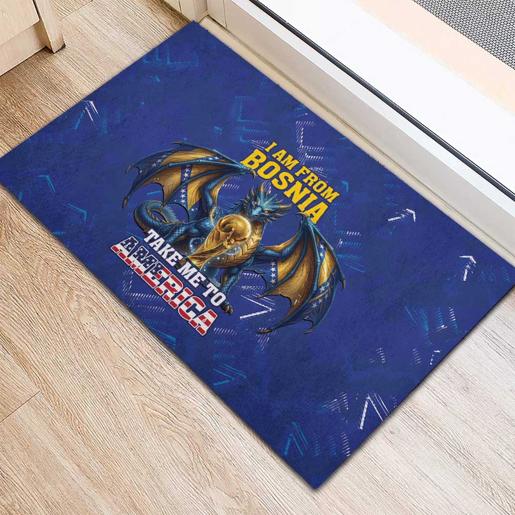 I Am From Bosnia Take Me To America Rubber Doormat Road to WC 2026