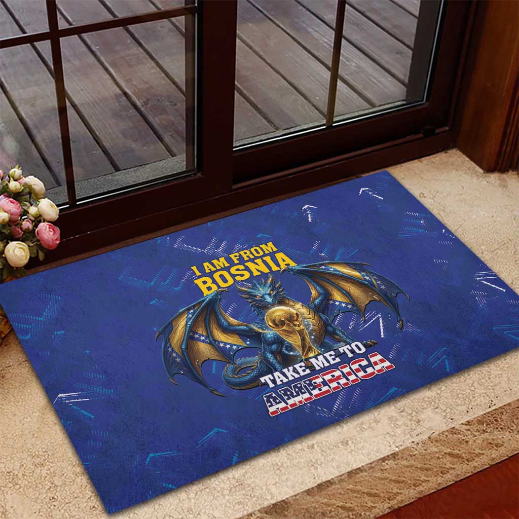 I Am From Bosnia Take Me To America Rubber Doormat Road to WC 2026