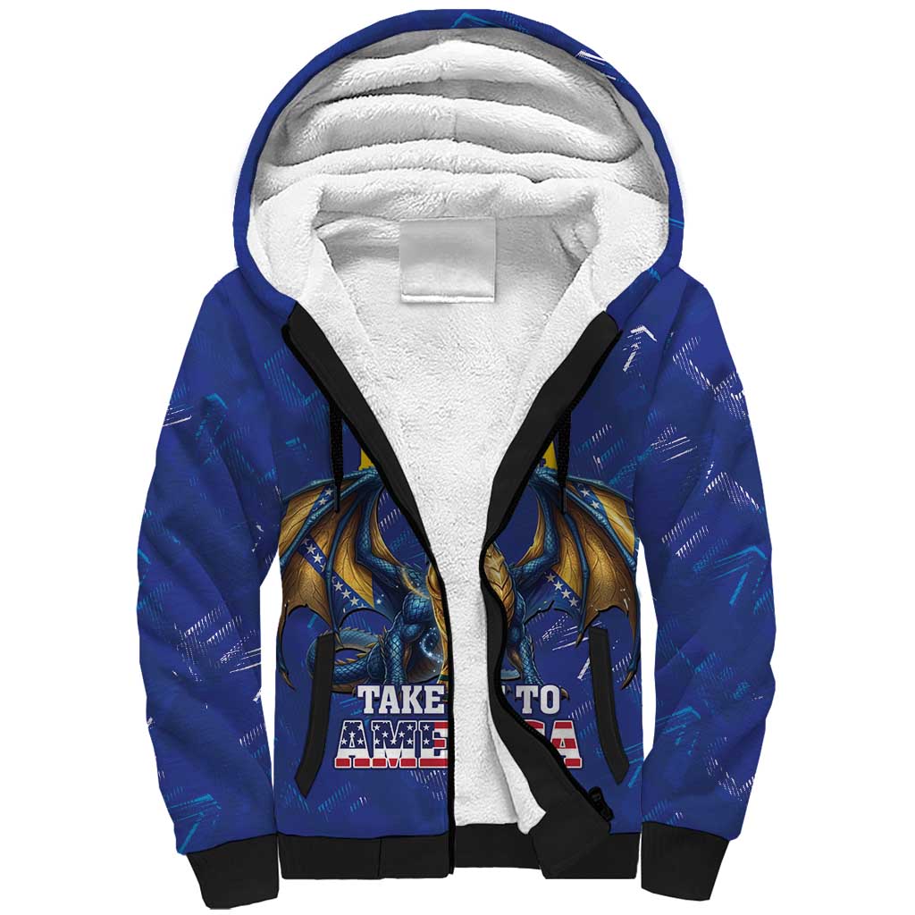 I Am From Bosnia Take Me To America Sherpa Hoodie Road to WC 2026