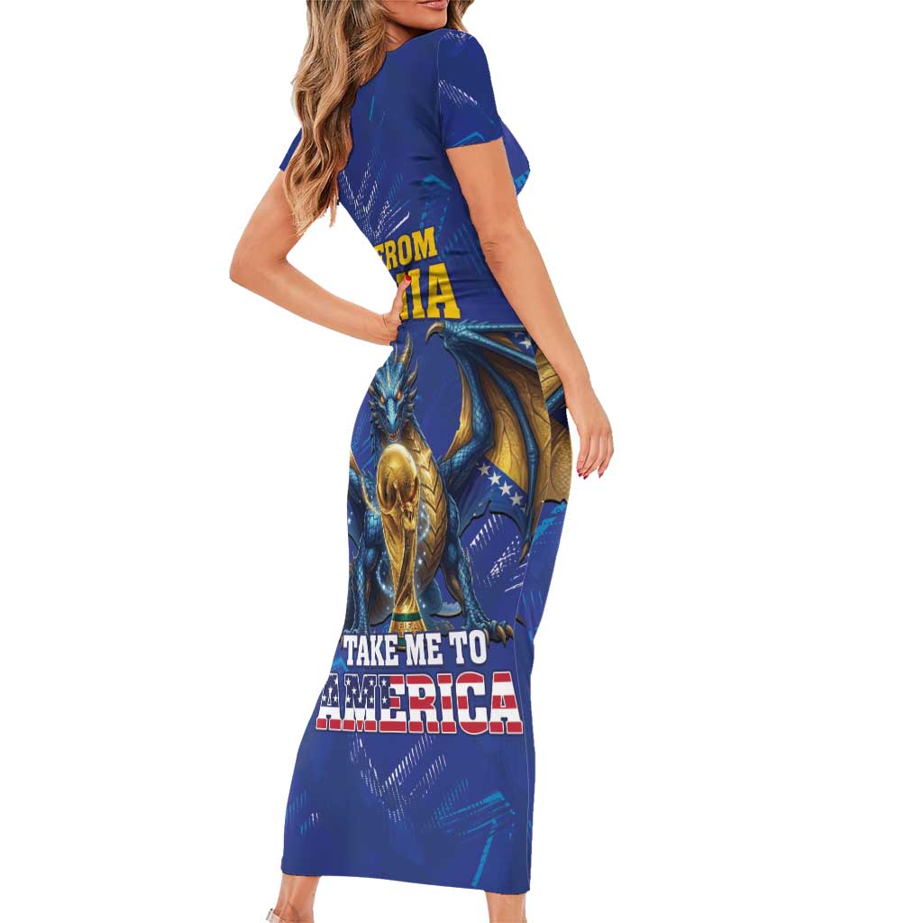 I Am From Bosnia Take Me To America Short Sleeve Bodycon Dress Road to WC 2026