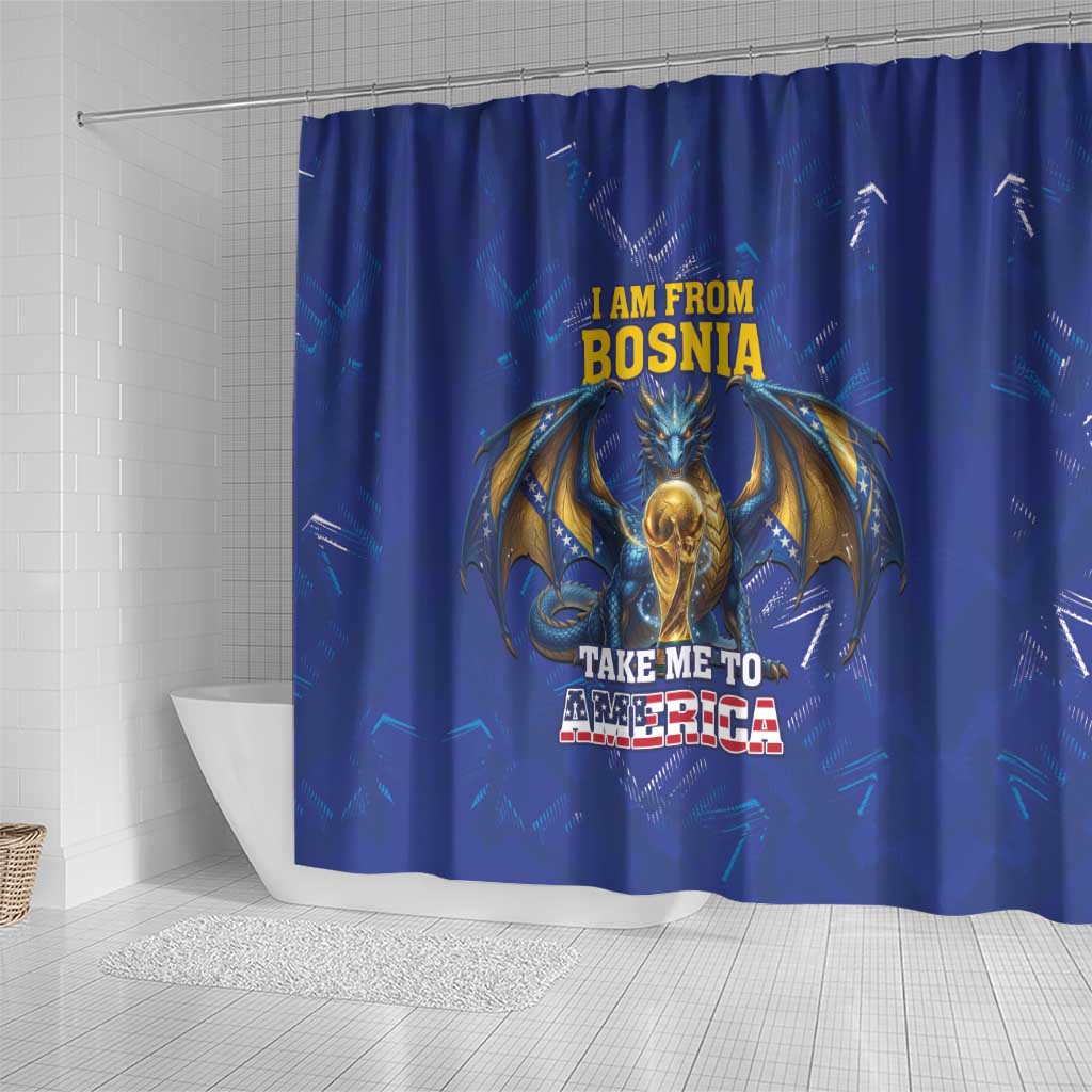 I Am From Bosnia Take Me To America Shower Curtain Road to WC 2026