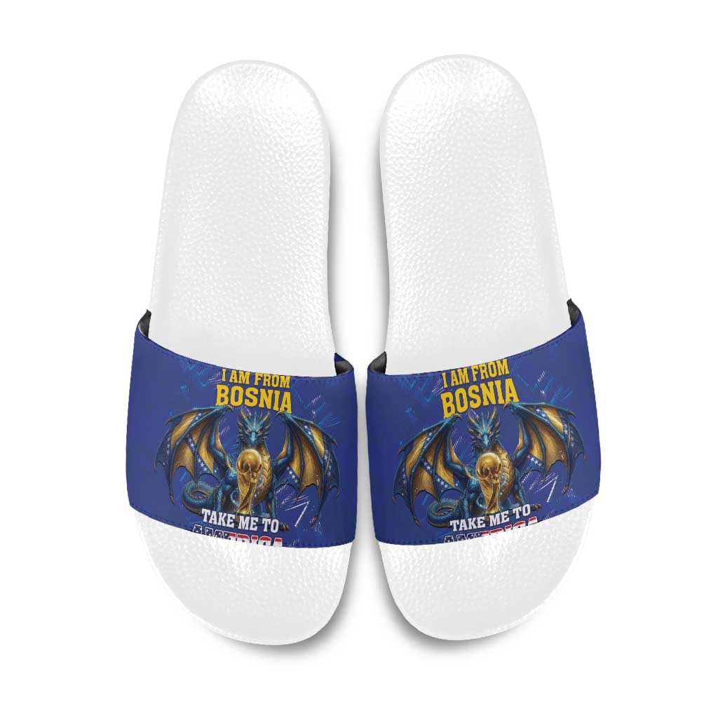 I Am From Bosnia Take Me To America Slide Sandals Road to WC 2026