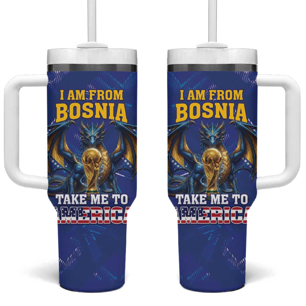 I Am From Bosnia Take Me To America Tumbler With Handle Road to WC 2026