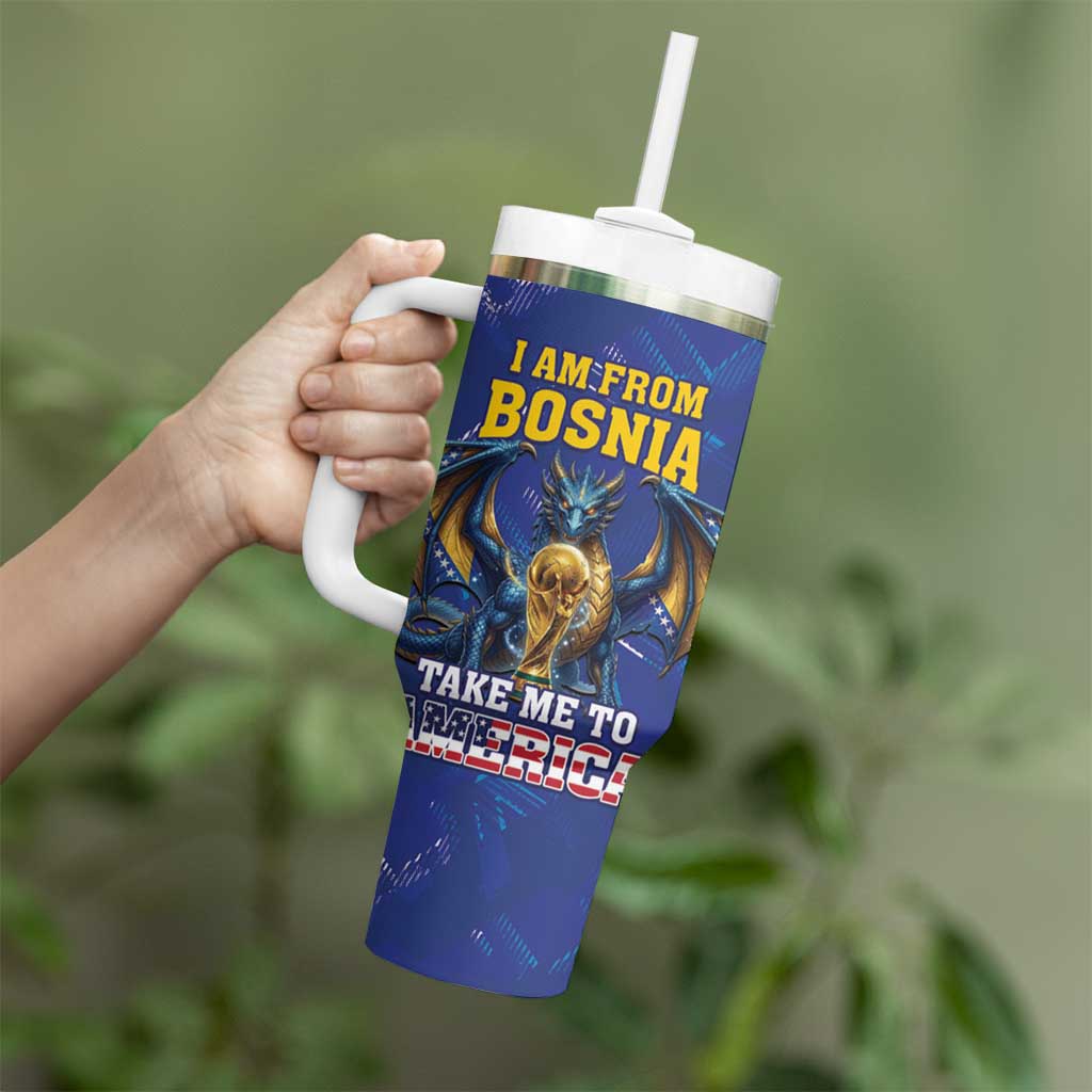 I Am From Bosnia Take Me To America Tumbler With Handle Road to WC 2026