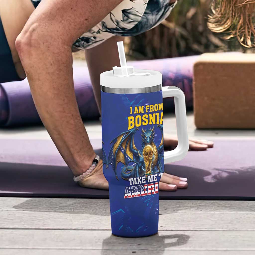 I Am From Bosnia Take Me To America Tumbler With Handle Road to WC 2026