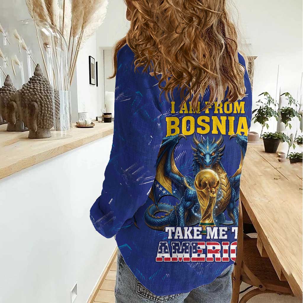I Am From Bosnia Take Me To America Women Casual Shirt Road to WC 2026