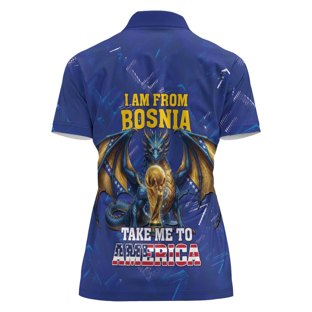 I Am From Bosnia Take Me To America Women Polo Shirt Road to WC 2026