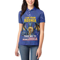 I Am From Bosnia Take Me To America Women Polo Shirt Road to WC 2026