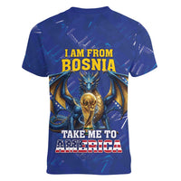 I Am From Bosnia Take Me To America Women V-Neck T-Shirt Road to WC 2026
