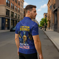 I Am From Bosnia Take Me To America Zipper Polo Shirt Road to WC 2026
