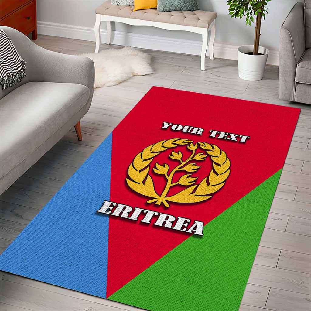 Personalized Eritrea Emblem Area Rug With Flag Color - Wonder Print Shop