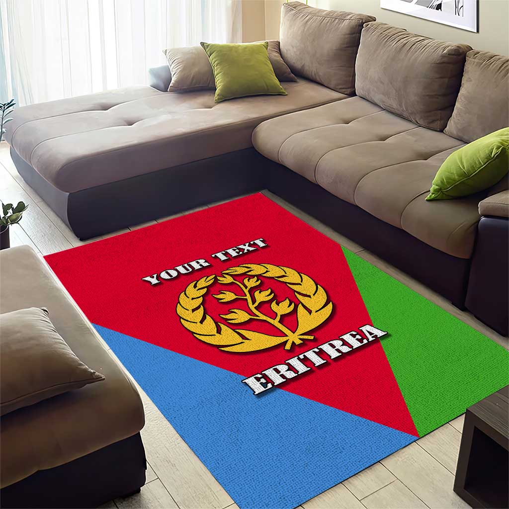 Personalized Eritrea Emblem Area Rug With Flag Color - Wonder Print Shop