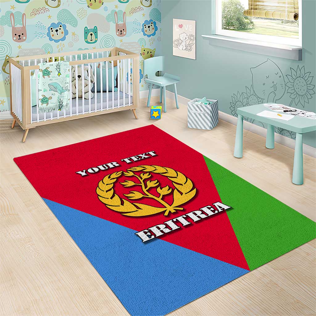 Personalized Eritrea Emblem Area Rug With Flag Color - Wonder Print Shop