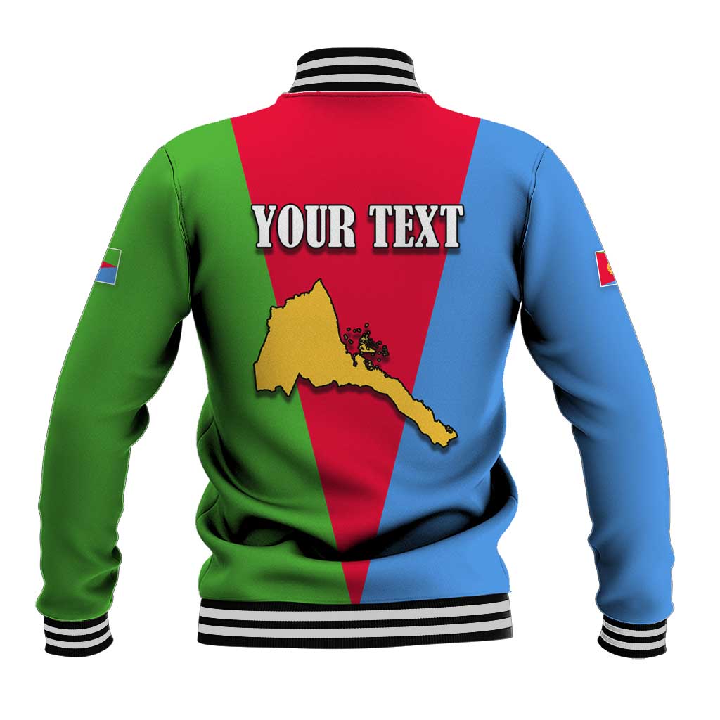 Personalized Eritrea Emblem Baseball Jacket With Flag Color - Wonder Print Shop