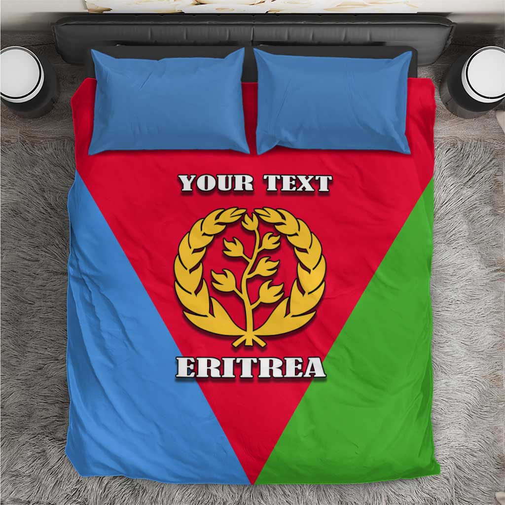 Personalized Eritrea Emblem Bedding Set With Flag Color - Wonder Print Shop