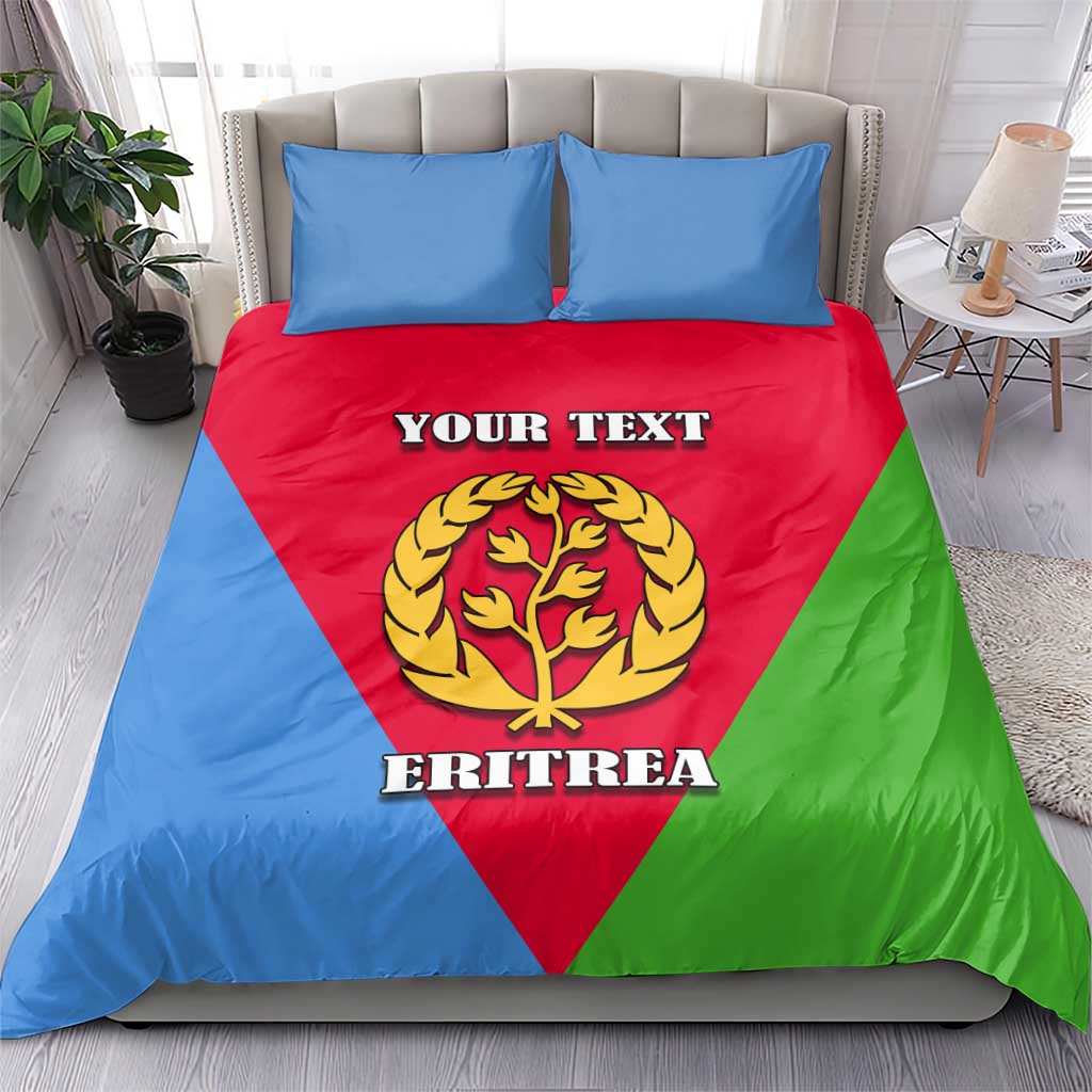 Personalized Eritrea Emblem Bedding Set With Flag Color - Wonder Print Shop