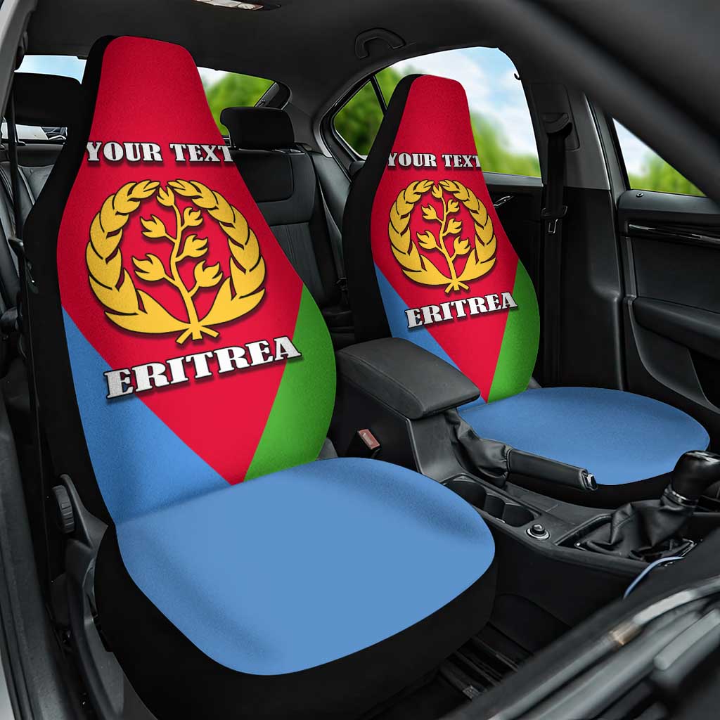 Personalized Eritrea Emblem Car Seat Cover With Flag Color - Wonder Print Shop