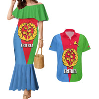 Personalized Eritrea Emblem Couples Matching Mermaid Dress and Hawaiian Shirt With Flag Color - Wonder Print Shop