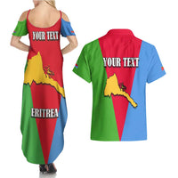 Personalized Eritrea Emblem Couples Matching Summer Maxi Dress and Hawaiian Shirt With Flag Color - Wonder Print Shop