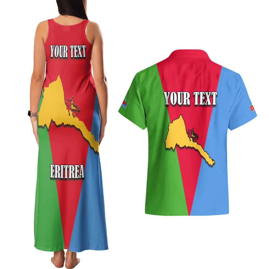 Personalized Eritrea Emblem Couples Matching Tank Maxi Dress and Hawaiian Shirt With Flag Color - Wonder Print Shop