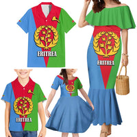 Personalized Eritrea Emblem Family Matching Mermaid Dress and Hawaiian Shirt With Flag Color - Wonder Print Shop