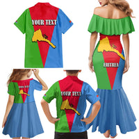 Personalized Eritrea Emblem Family Matching Mermaid Dress and Hawaiian Shirt With Flag Color - Wonder Print Shop