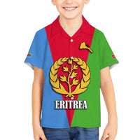 Personalized Eritrea Emblem Family Matching Off The Shoulder Long Sleeve Dress and Hawaiian Shirt With Flag Color - Wonder Print Shop