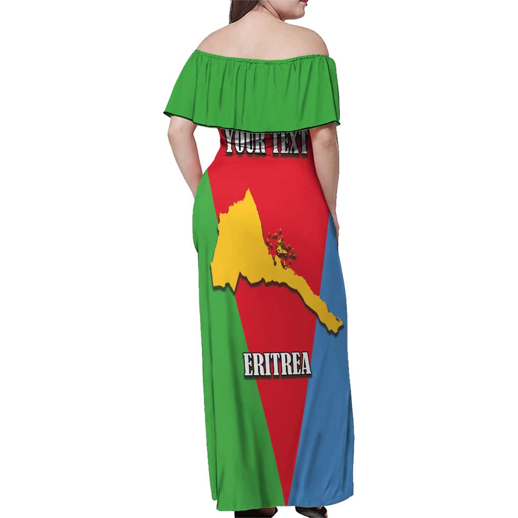 Personalized Eritrea Emblem Family Matching Off Shoulder Maxi Dress and Hawaiian Shirt With Flag Color - Wonder Print Shop