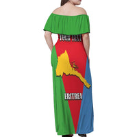 Personalized Eritrea Emblem Family Matching Off Shoulder Maxi Dress and Hawaiian Shirt With Flag Color - Wonder Print Shop