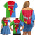Personalized Eritrea Emblem Family Matching Off Shoulder Short Dress and Hawaiian Shirt With Flag Color - Wonder Print Shop