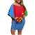 Personalized Eritrea Emblem Family Matching Off Shoulder Short Dress and Hawaiian Shirt With Flag Color - Wonder Print Shop