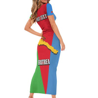 Personalized Eritrea Emblem Family Matching Short Sleeve Bodycon Dress and Hawaiian Shirt With Flag Color - Wonder Print Shop