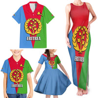 Personalized Eritrea Emblem Family Matching Tank Maxi Dress and Hawaiian Shirt With Flag Color - Wonder Print Shop
