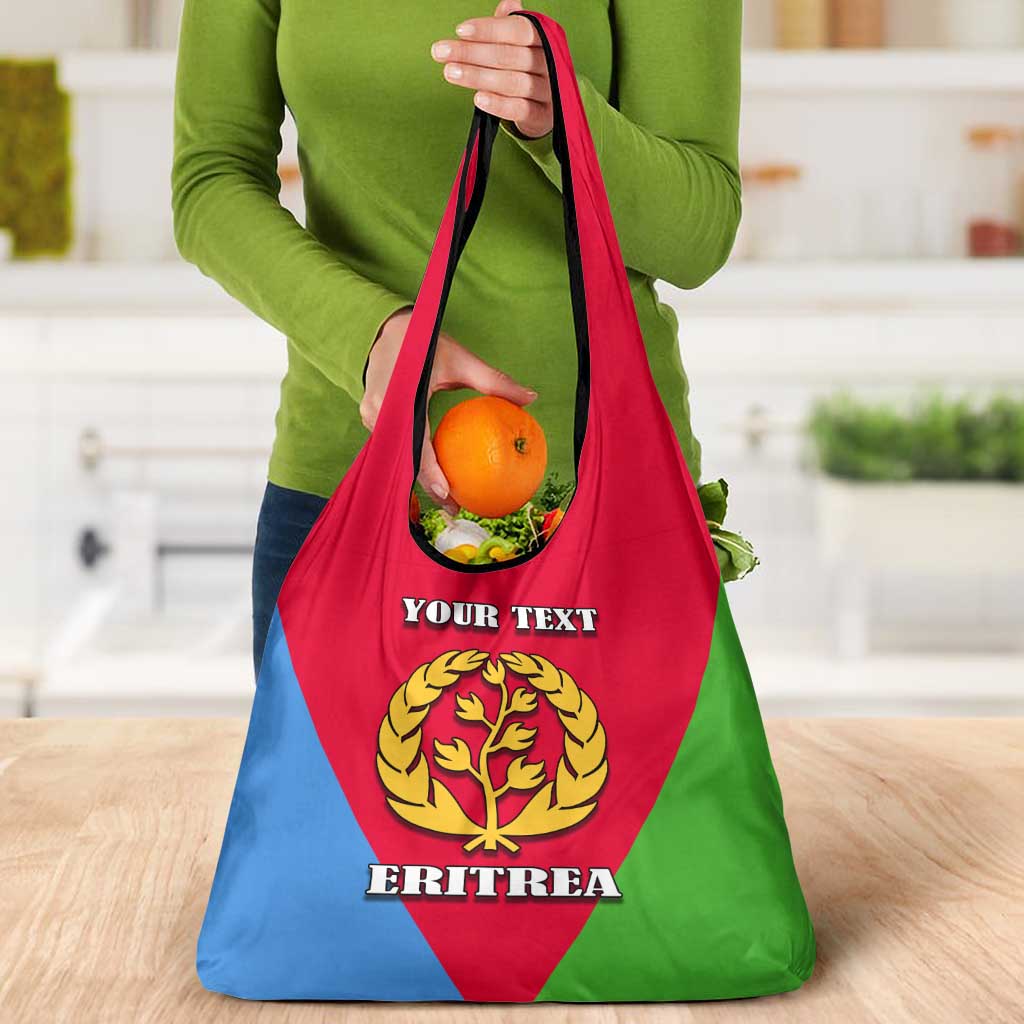 Personalized Eritrea Emblem Grocery Bag With Flag Color