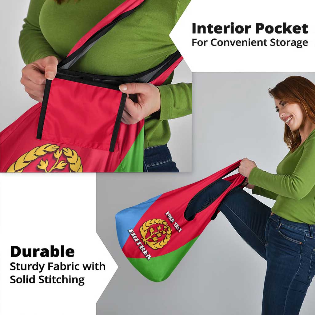 Personalized Eritrea Emblem Grocery Bag With Flag Color
