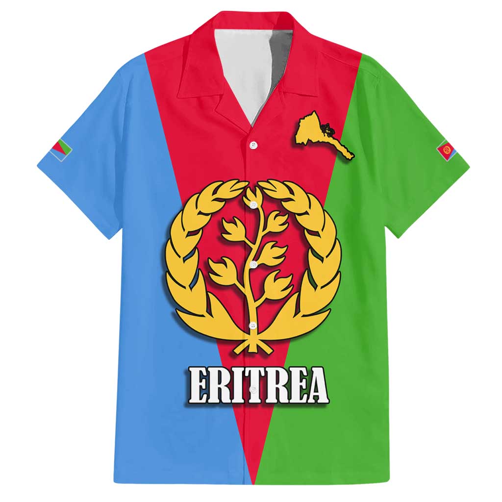 Personalized Eritrea Emblem Hawaiian Shirt With Flag Color - Wonder Print Shop