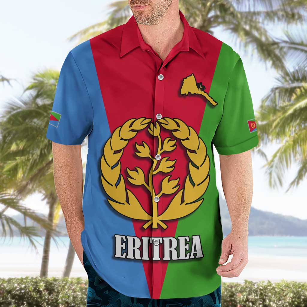 Personalized Eritrea Emblem Hawaiian Shirt With Flag Color - Wonder Print Shop