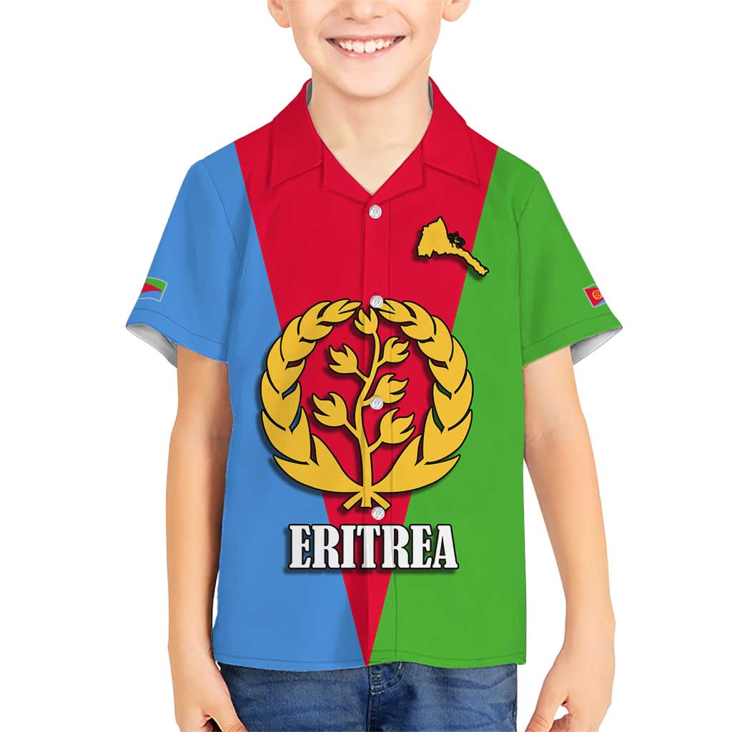Personalized Eritrea Emblem Hawaiian Shirt With Flag Color - Wonder Print Shop