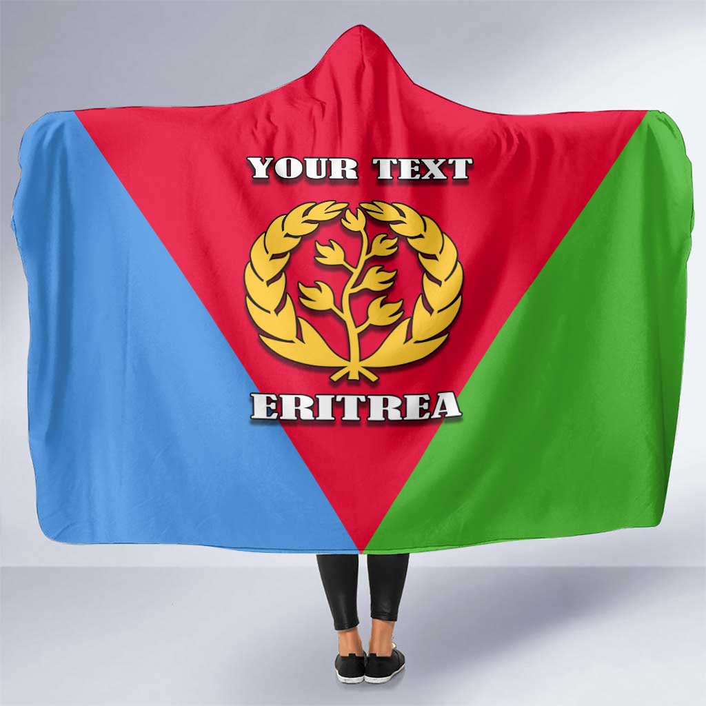 Personalized Eritrea Emblem Hooded Blanket With Flag Color