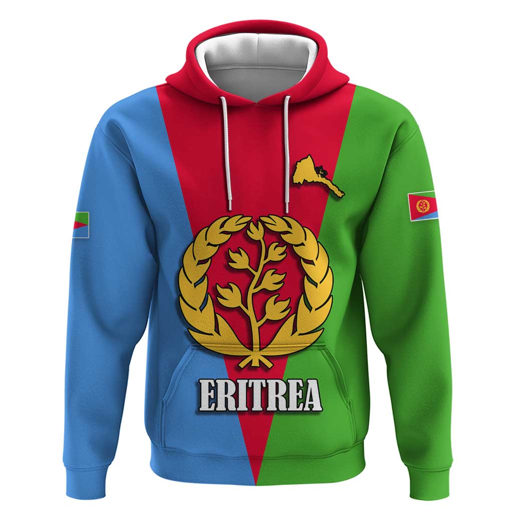 Personalized Eritrea Emblem Hoodie With Flag Color - Wonder Print Shop