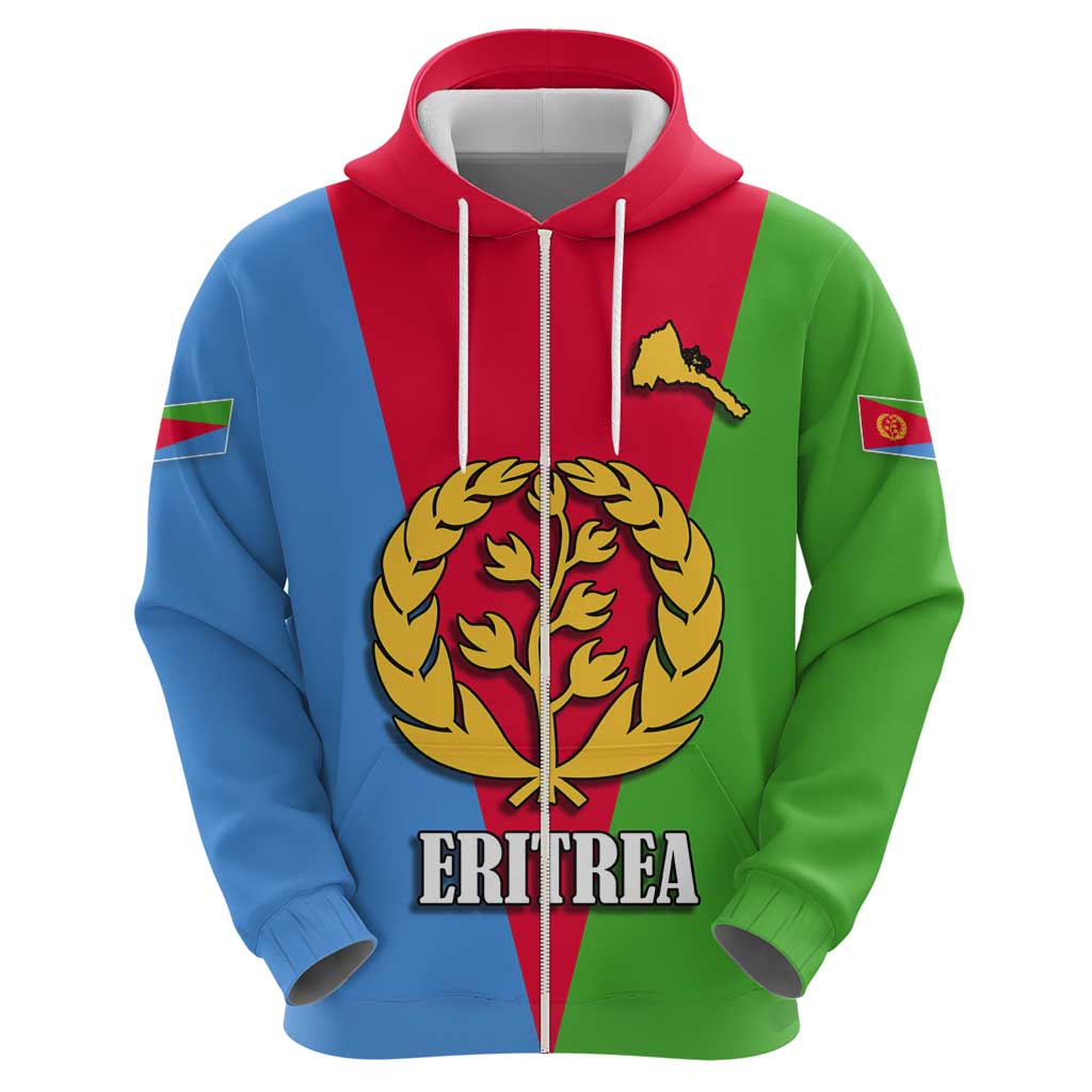 Personalized Eritrea Emblem Hoodie With Flag Color - Wonder Print Shop