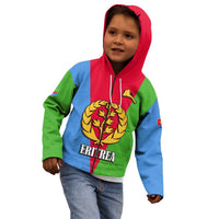 Personalized Eritrea Emblem Kid Hoodie With Flag Color - Wonder Print Shop