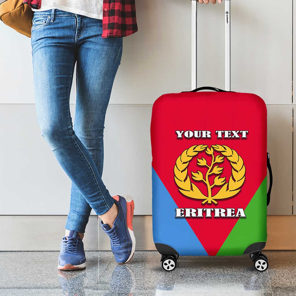 Personalized Eritrea Emblem Luggage Cover With Flag Color - Wonder Print Shop