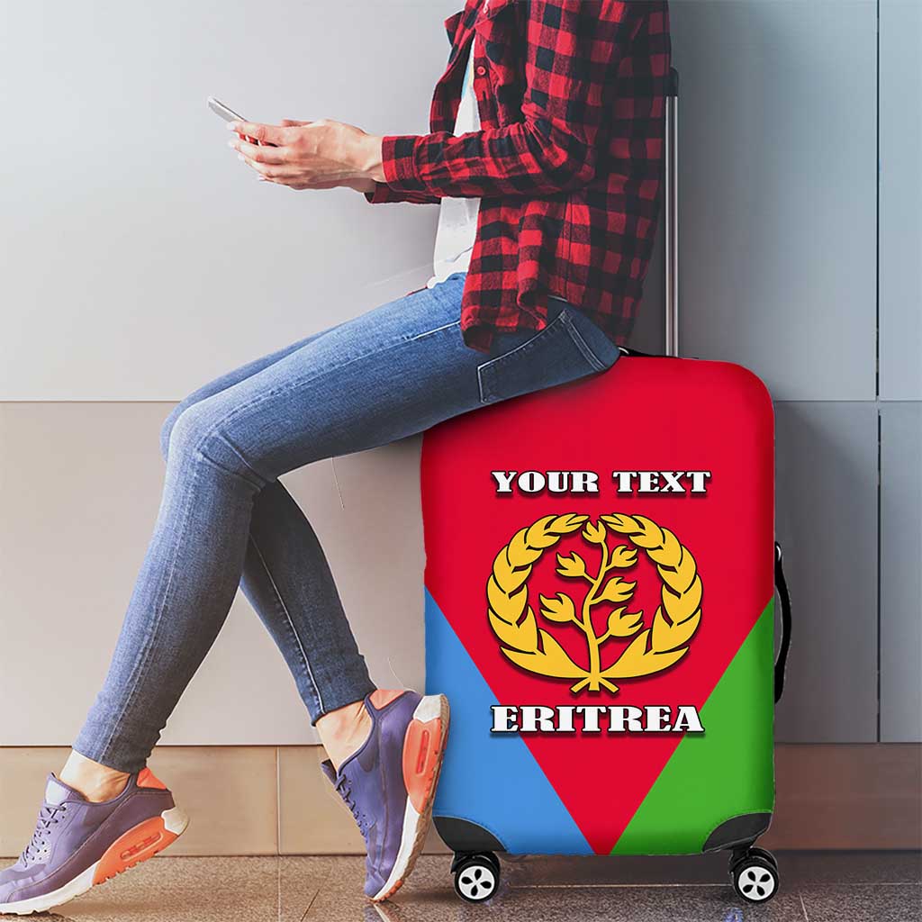 Personalized Eritrea Emblem Luggage Cover With Flag Color - Wonder Print Shop
