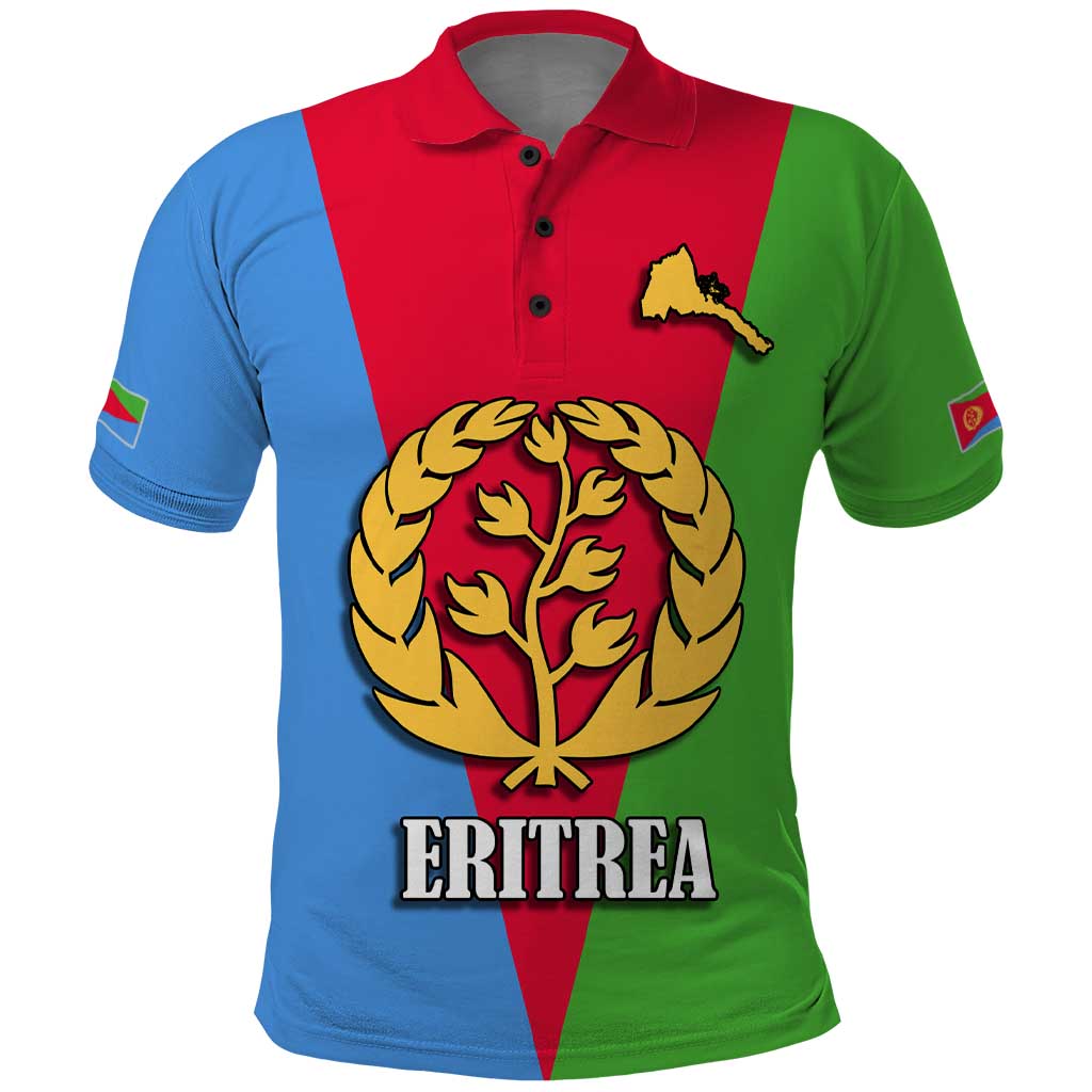 Personalized Eritrea Emblem Polo Shirt With Flag Color - Wonder Print Shop