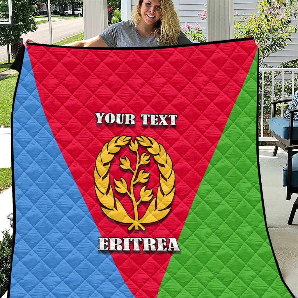 Personalized Eritrea Emblem Quilt With Flag Color - Wonder Print Shop