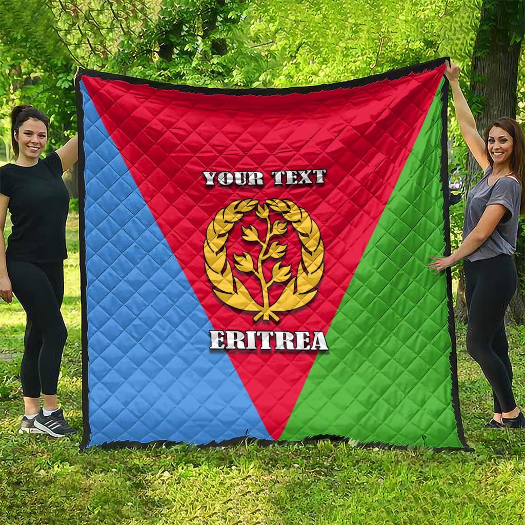Personalized Eritrea Emblem Quilt With Flag Color - Wonder Print Shop