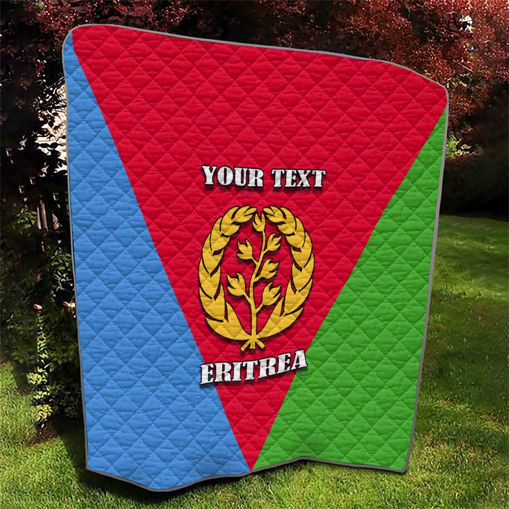 Personalized Eritrea Emblem Quilt With Flag Color - Wonder Print Shop