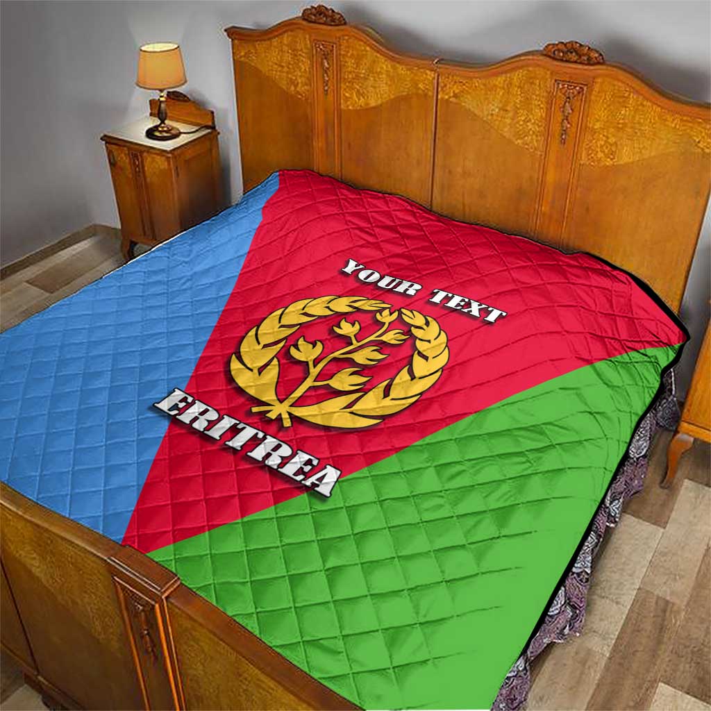 Personalized Eritrea Emblem Quilt With Flag Color - Wonder Print Shop