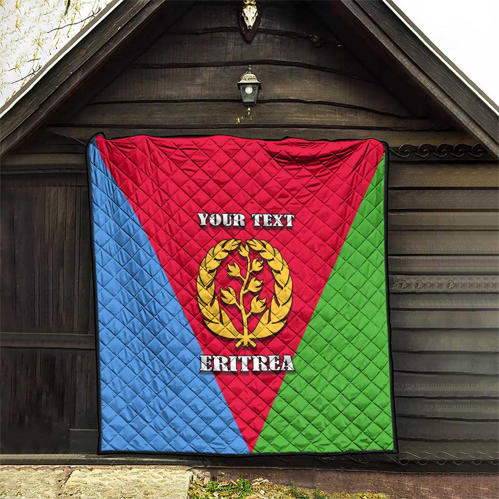 Personalized Eritrea Emblem Quilt With Flag Color - Wonder Print Shop